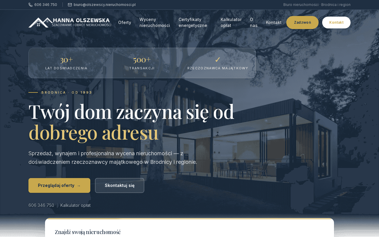 Zrzut ekranu — Biuro nieruchomości
