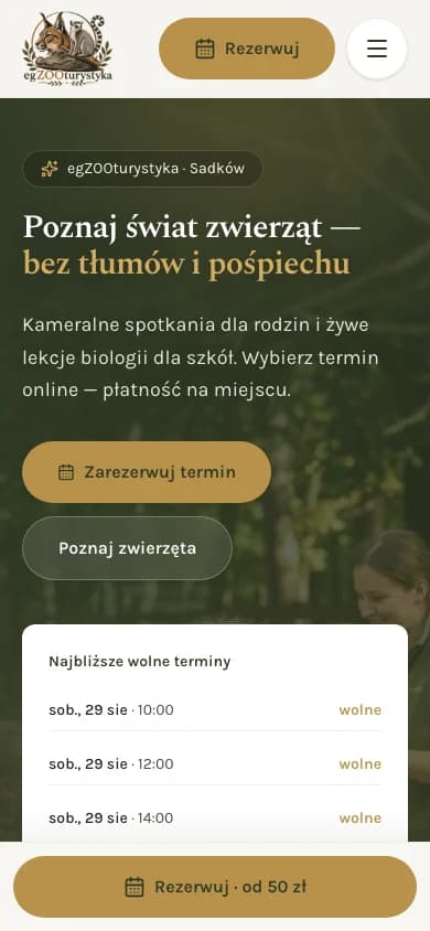 Strona Egzooturystyka na telefonie