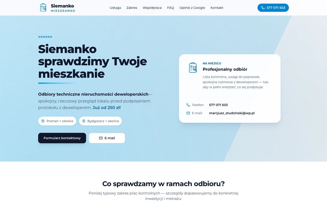 Strona Siemanko Mieszkanko na komputerze