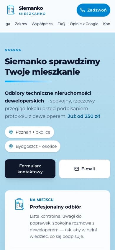 Strona Siemanko Mieszkanko na telefonie